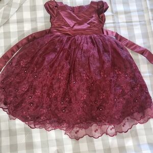 Elegant Burgundy Kids Dress